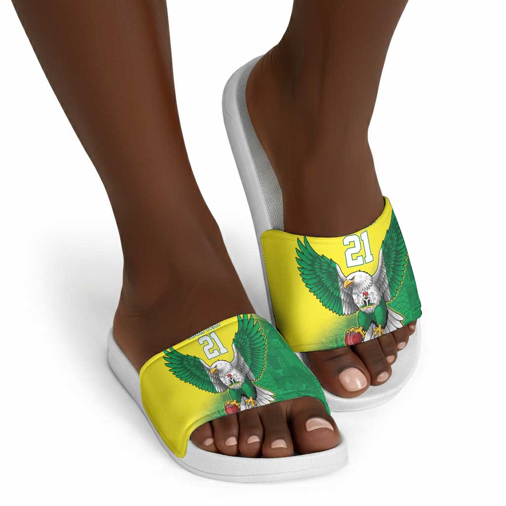 Custom Cricket African Nigeria Slide Sandals Najeriya Angry Eagle Flag Motif