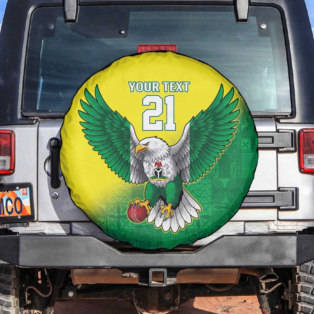 Custom Cricket African Nigeria Spare Tire Cover Najeriya Angry Eagle Flag Motif - African Pride