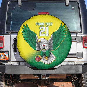 Custom Cricket African Nigeria Spare Tire Cover Najeriya Angry Eagle Flag Motif - African Pride