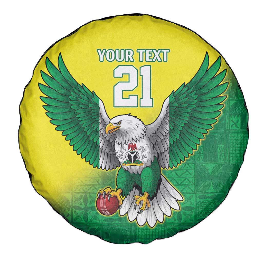 Custom Cricket African Nigeria Spare Tire Cover Najeriya Angry Eagle Flag Motif - African Pride