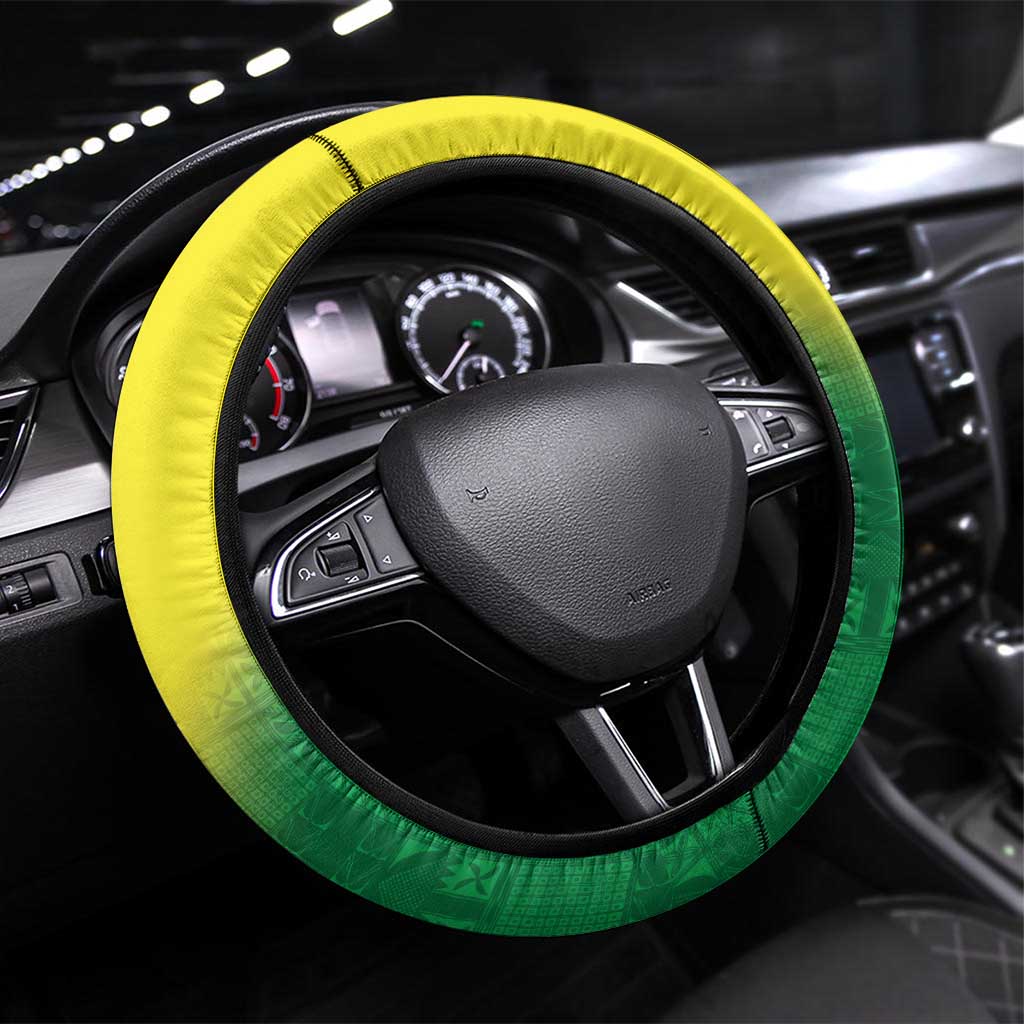 Cricket African Nigeria Steering Wheel Cover Najeriya Angry Eagle Flag Motif - African Pride