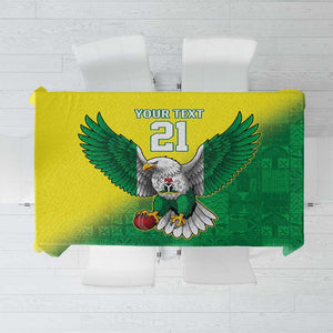 Custom Cricket African Nigeria Tablecloth Najeriya Angry Eagle Flag Motif - African Pride