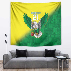 Custom Cricket African Nigeria Tapestry Najeriya Angry Eagle Flag Motif - African Pride