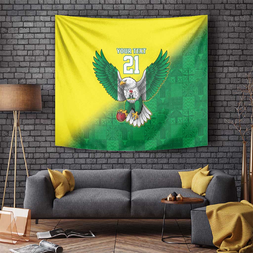 Custom Cricket African Nigeria Tapestry Najeriya Angry Eagle Flag Motif - African Pride