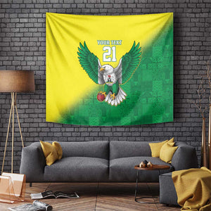 Custom Cricket African Nigeria Tapestry Najeriya Angry Eagle Flag Motif - African Pride