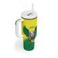 Custom Cricket African Nigeria Tumbler With Handle Najeriya Angry Eagle Flag Motif - African Pride