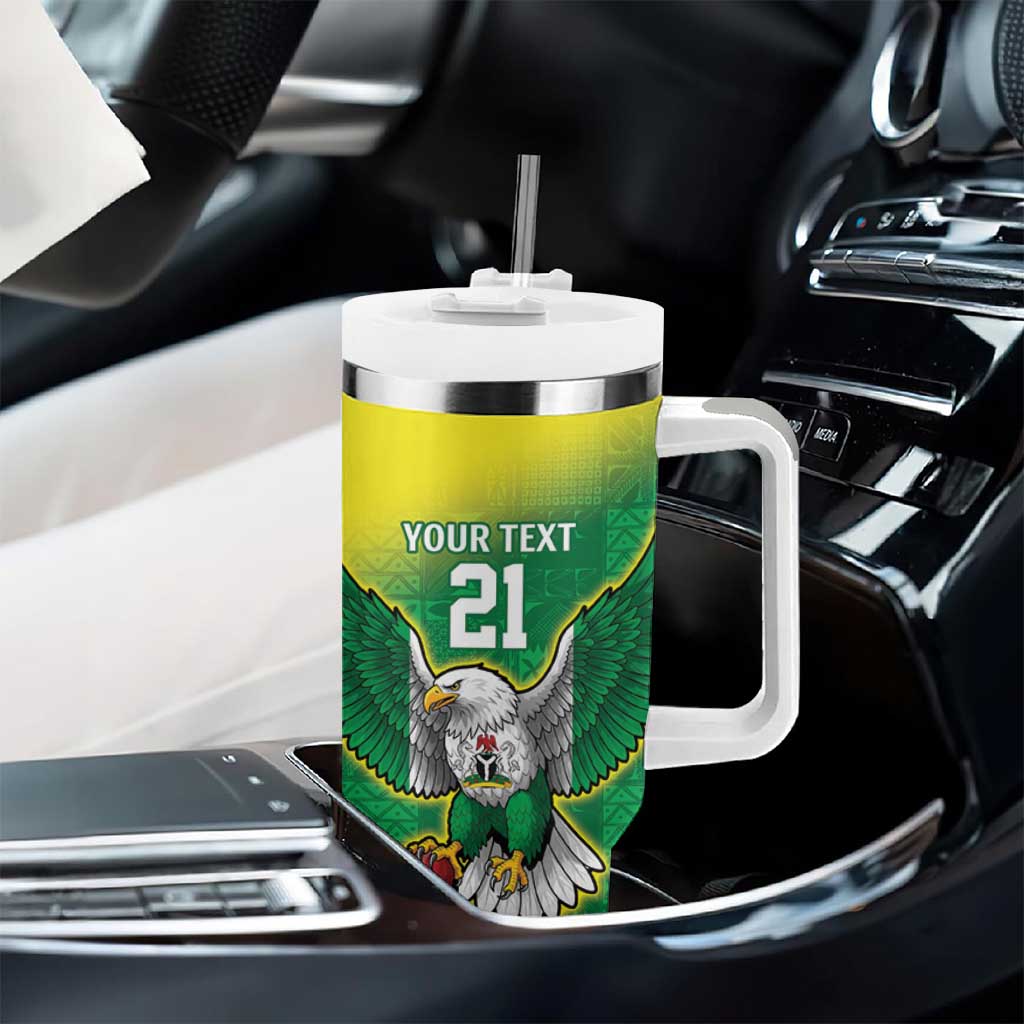Custom Cricket African Nigeria Tumbler With Handle Najeriya Angry Eagle Flag Motif - African Pride