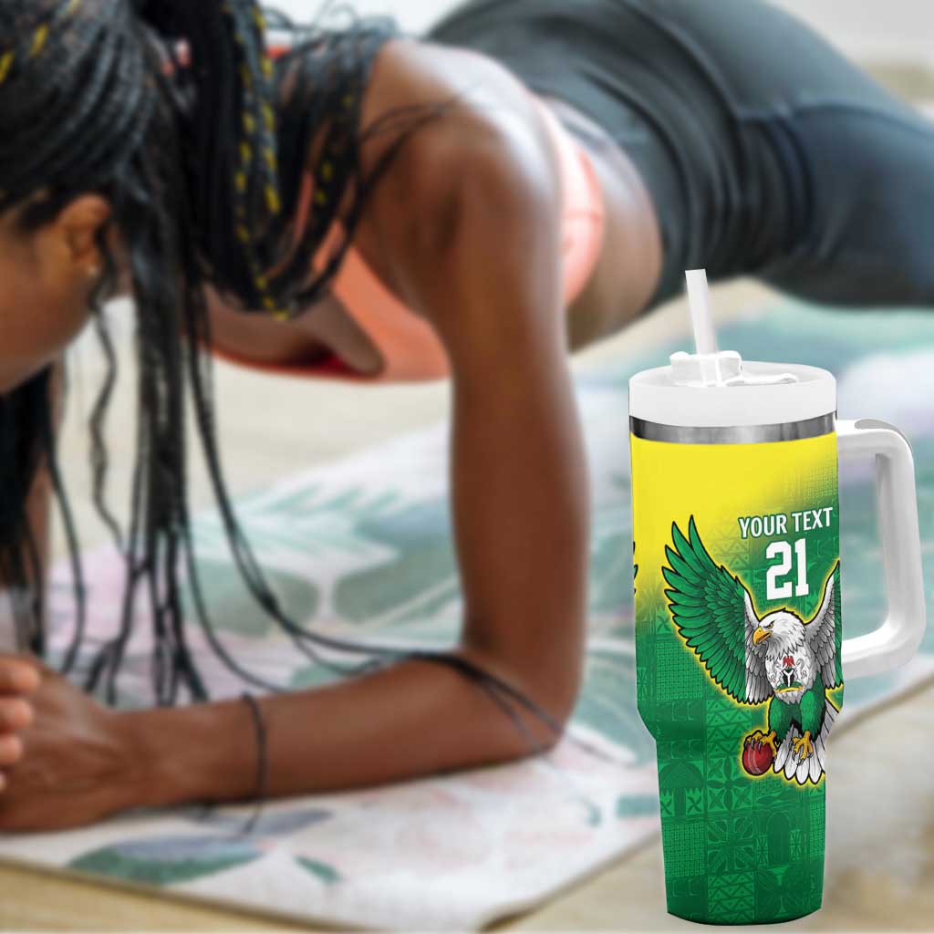Custom Cricket African Nigeria Tumbler With Handle Najeriya Angry Eagle Flag Motif - African Pride
