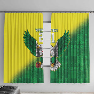 Custom Cricket African Nigeria Window Curtain Najeriya Angry Eagle Flag Motif - African Pride