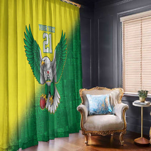 Custom Cricket African Nigeria Window Curtain Najeriya Angry Eagle Flag Motif - African Pride