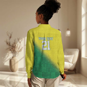 Custom Cricket African Nigeria Women Casual Shirt Najeriya Angry Eagle Flag Motif - African Pride