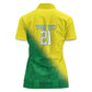 Custom Cricket African Nigeria Women Polo Shirt Najeriya Angry Eagle Flag Motif - African Pride