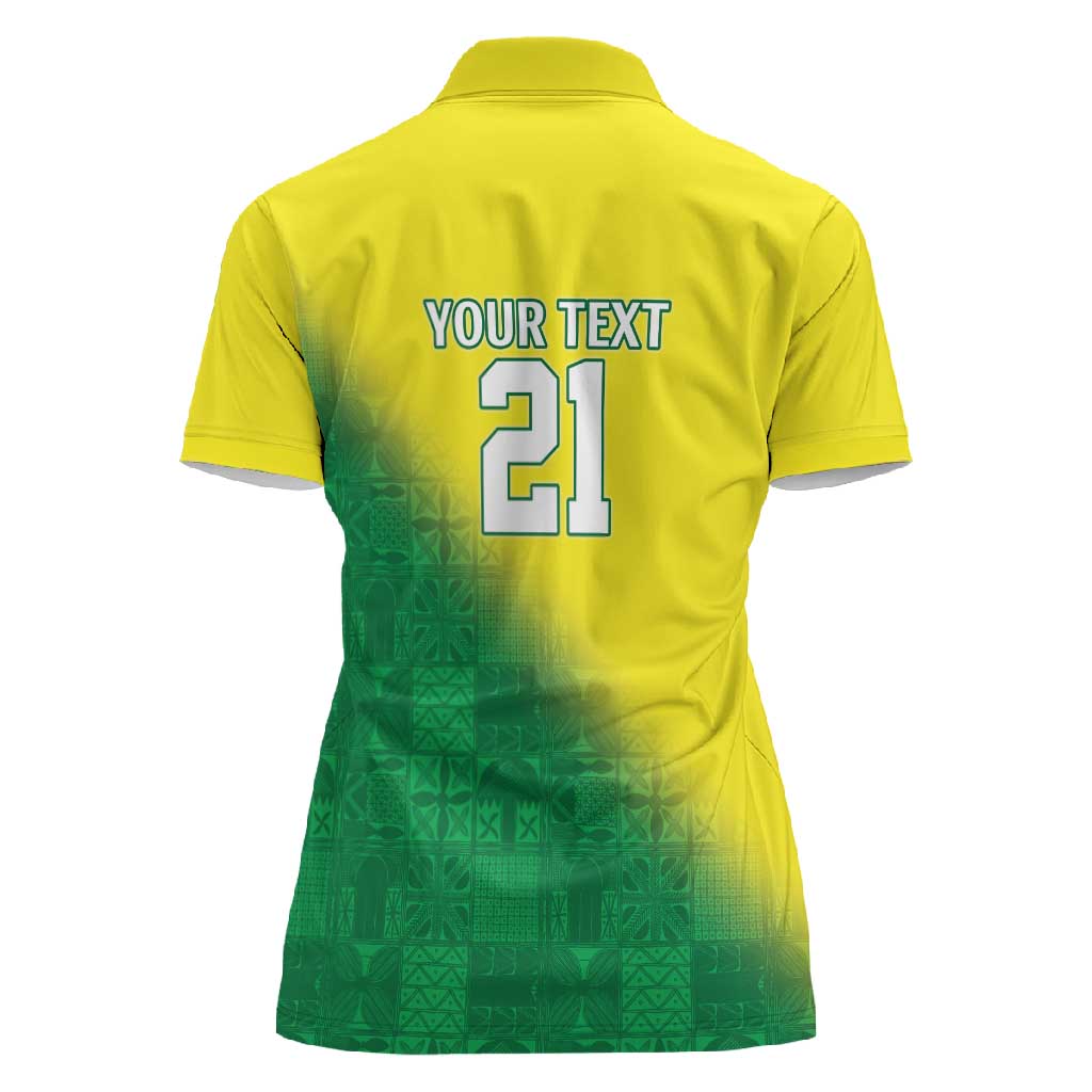 Custom Cricket African Nigeria Women Polo Shirt Najeriya Angry Eagle Flag Motif - African Pride