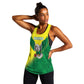 Custom Cricket African Nigeria Women Racerback Tank Najeriya Angry Eagle Flag Motif - African Pride
