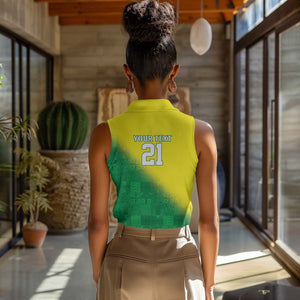 Custom Cricket African Nigeria Women Sleeveless Polo Shirt Najeriya Angry Eagle Flag Motif - African Pride