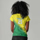 Custom Cricket African Nigeria Women V-Neck T-Shirt Najeriya Angry Eagle Flag Motif - African Pride