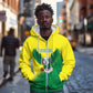 Custom Cricket African Nigeria Zip Hoodie Najeriya Angry Eagle Flag Motif - African Pride