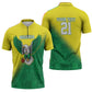 Custom Cricket African Nigeria Zipper Polo Shirt Najeriya Angry Eagle Flag Motif