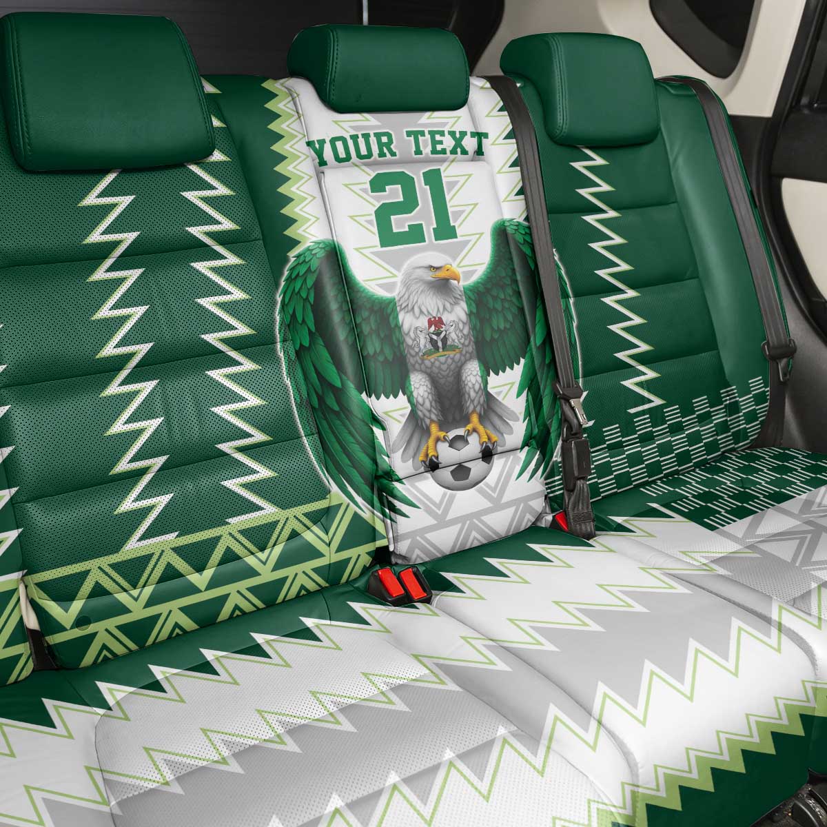 Custom Football African Nigeria Back Car Seat Cover Classic 20-21 Home Jersey - African Pride