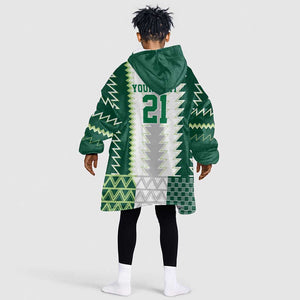 Custom Football African Nigeria Kid Wearable Blanket Hoodie Classic 20-21 Home Jersey - African Pride