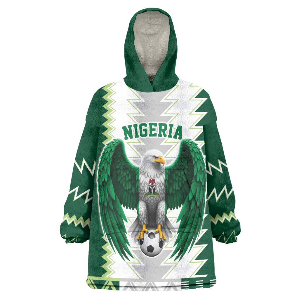 Custom Football African Nigeria Kid Wearable Blanket Hoodie Classic 20-21 Home Jersey - African Pride