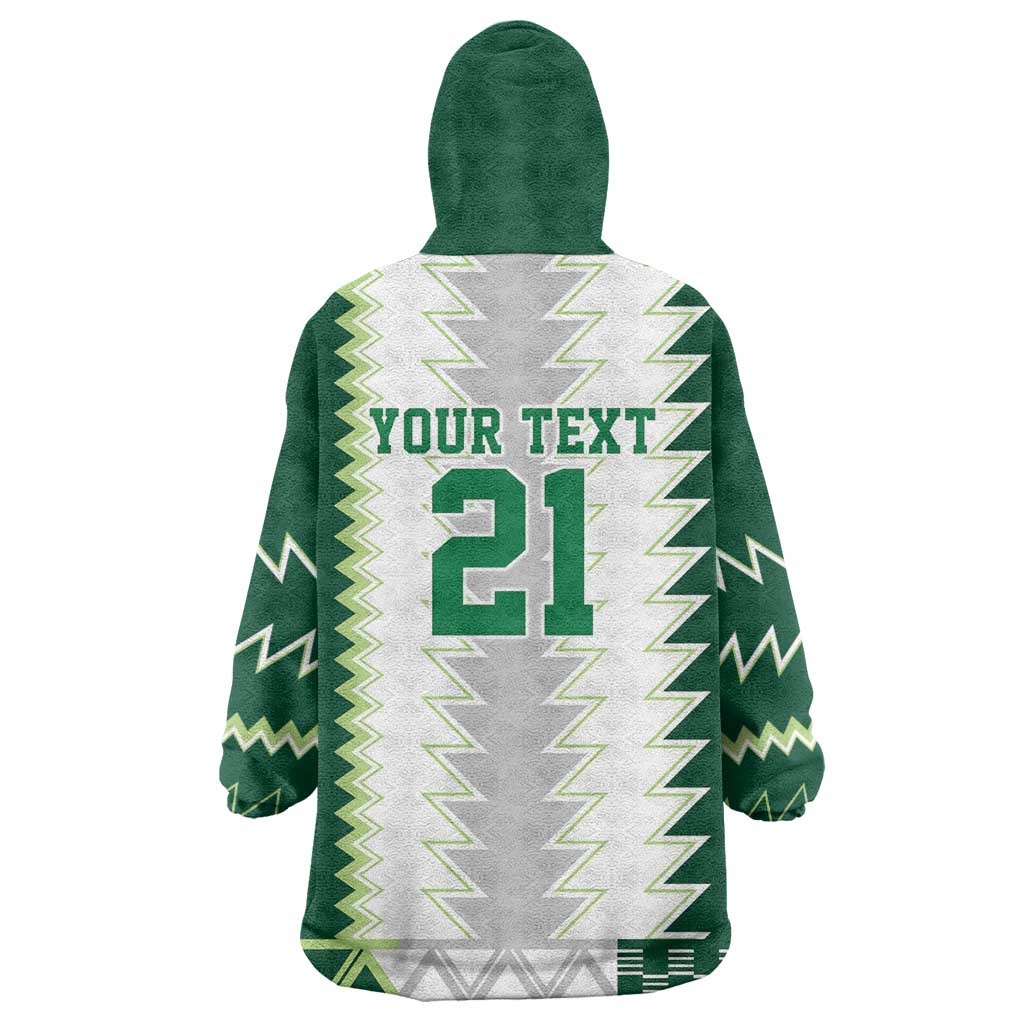 Custom Football African Nigeria Kid Wearable Blanket Hoodie Classic 20-21 Home Jersey - African Pride