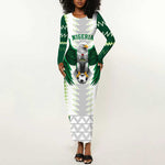 Custom Football African Nigeria Long Sleeve Bodycon Dress Classic 20-21 Home Jersey - African Pride