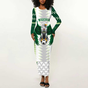 Custom Football African Nigeria Long Sleeve Bodycon Dress Classic 20-21 Home Jersey - African Pride