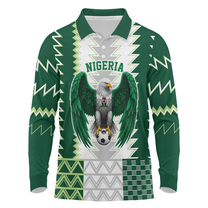 Custom Football African Nigeria Long Sleeve Polo Shirt Classic 20-21 Home Jersey - African Pride