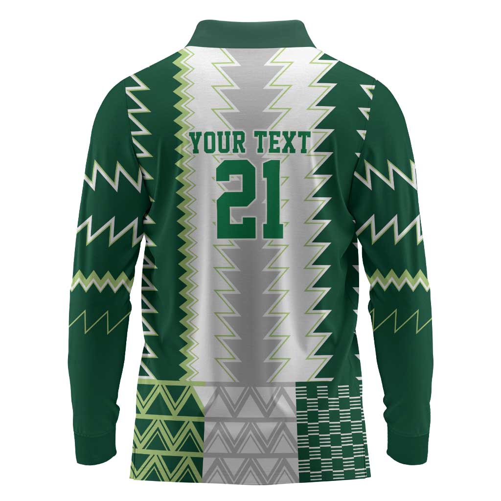Custom Football African Nigeria Long Sleeve Polo Shirt Classic 20-21 Home Jersey - African Pride