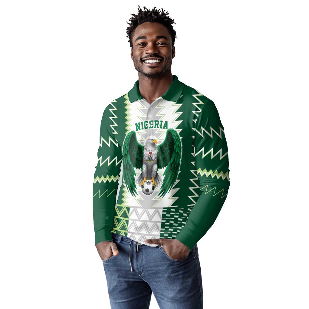 Custom Football African Nigeria Long Sleeve Polo Shirt Classic 20-21 Home Jersey - African Pride
