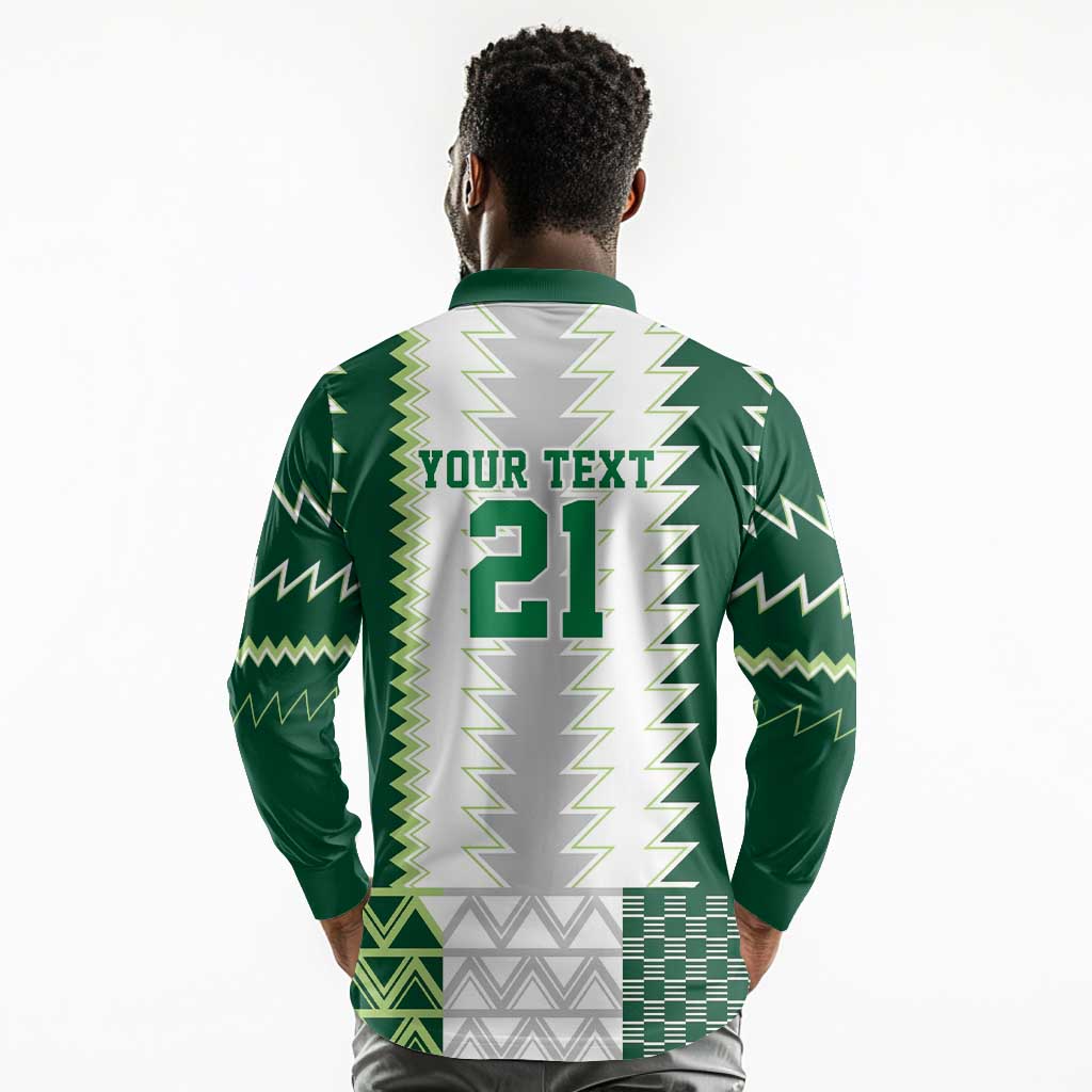Custom Football African Nigeria Long Sleeve Polo Shirt Classic 20-21 Home Jersey - African Pride