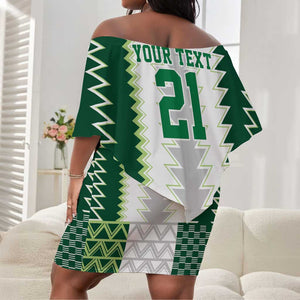 Custom Football African Nigeria Off Shoulder Short Dress Classic 20-21 Home Jersey - African Pride