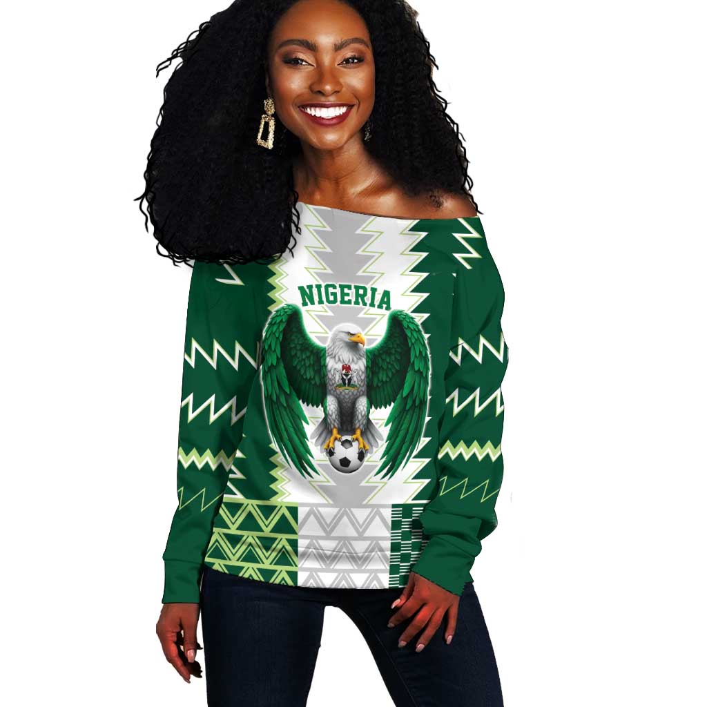 Custom Football African Nigeria Off Shoulder Sweater Classic 20-21 Home Jersey - African Pride