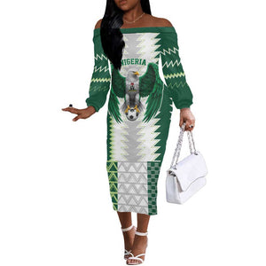 Custom Football African Nigeria Off The Shoulder Long Sleeve Dress Classic 20-21 Home Jersey - African Pride