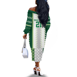 Custom Football African Nigeria Off The Shoulder Long Sleeve Dress Classic 20-21 Home Jersey - African Pride