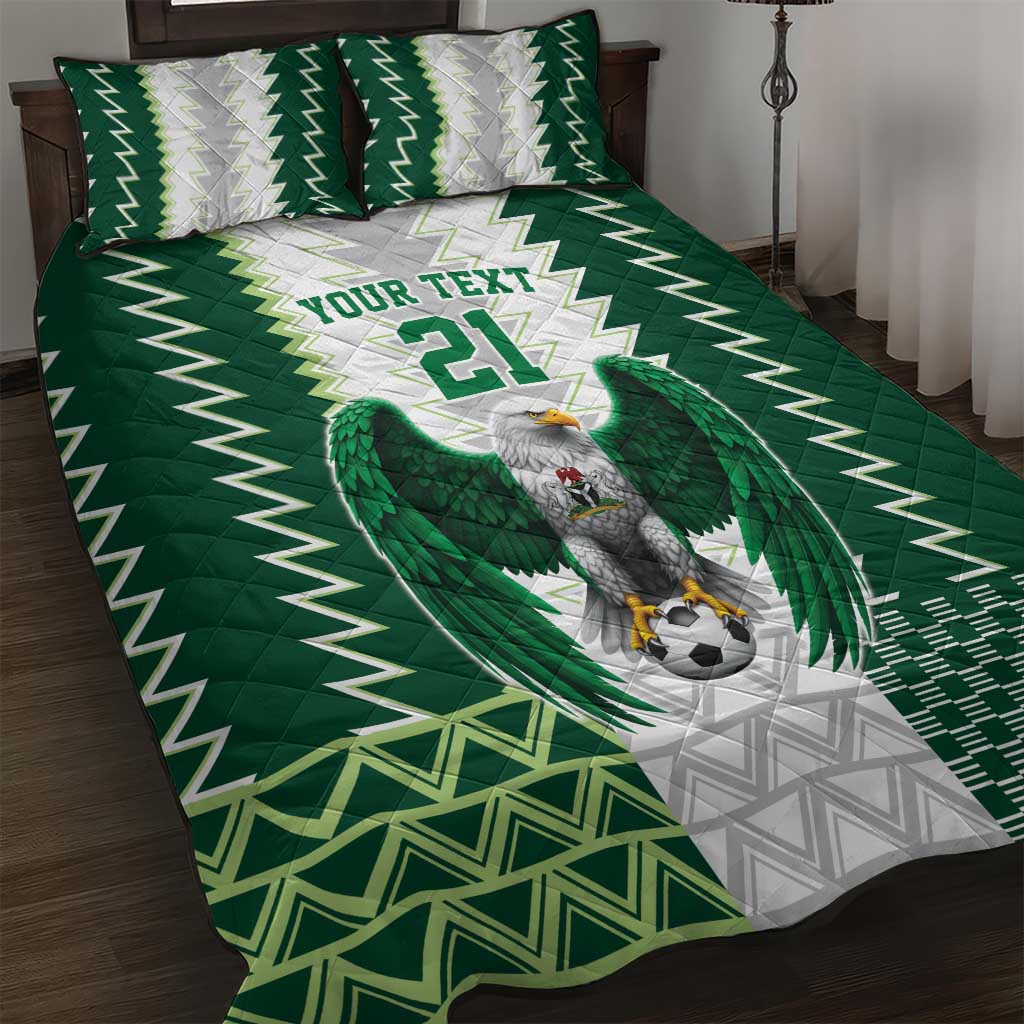 Custom Football African Nigeria Quilt Bed Set Classic 20-21 Home Jersey - African Pride