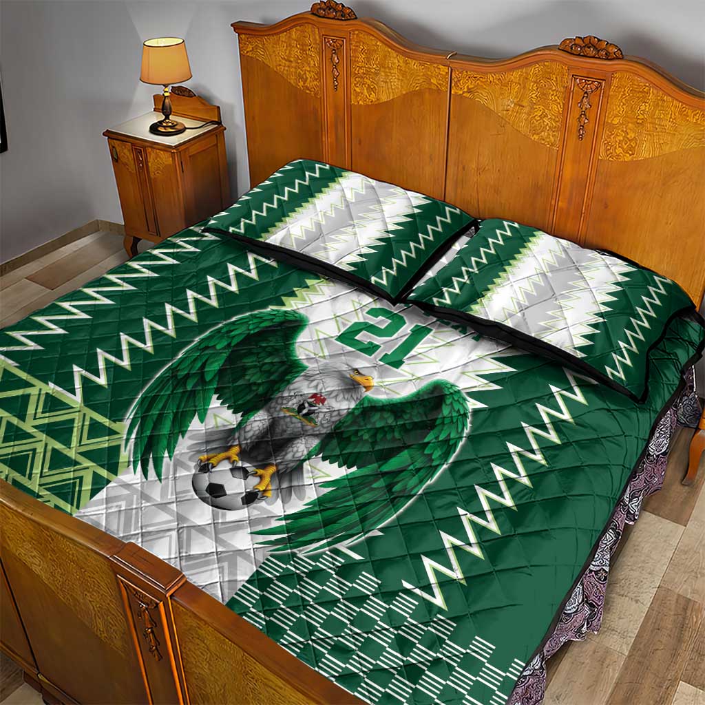 Custom Football African Nigeria Quilt Bed Set Classic 20-21 Home Jersey - African Pride