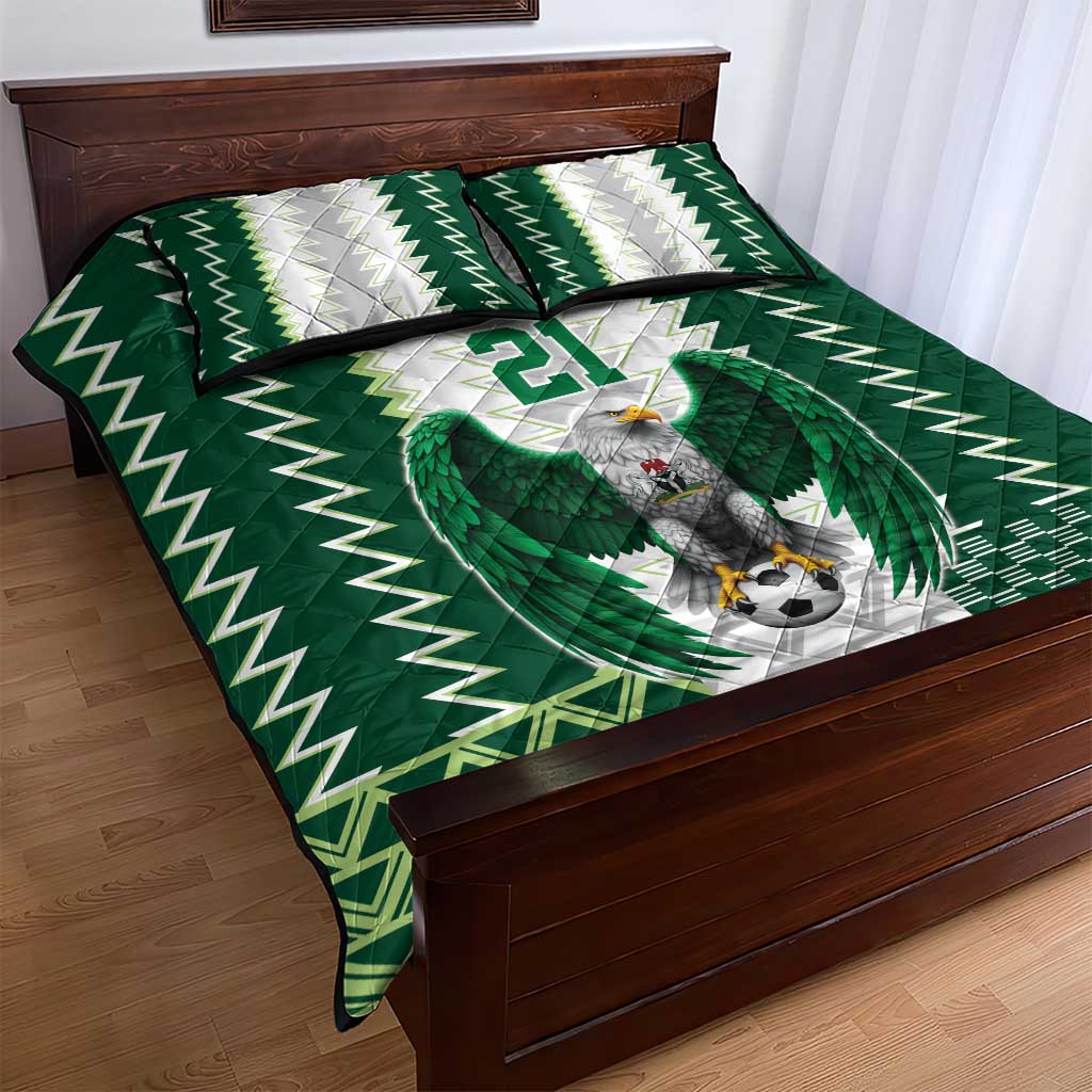 Custom Football African Nigeria Quilt Bed Set Classic 20-21 Home Jersey - African Pride