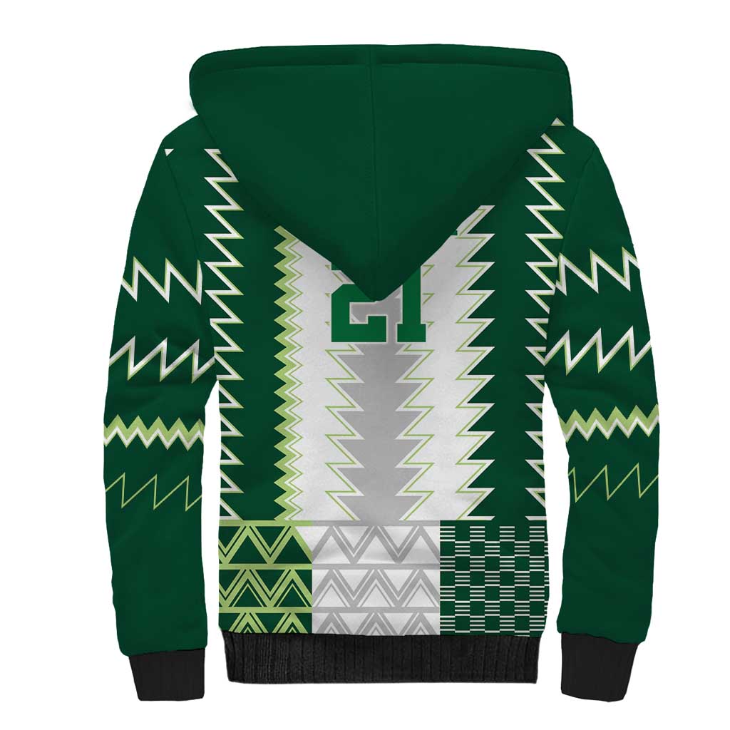 Custom Football African Nigeria Sherpa Hoodie Classic 20-21 Home Jersey - African Pride