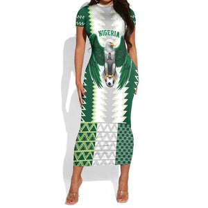 Custom Football African Nigeria Short Sleeve Bodycon Dress Classic 20-21 Home Jersey - African Pride