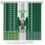 Custom Football African Nigeria Shower Curtain Classic 20-21 Home Jersey - African Pride