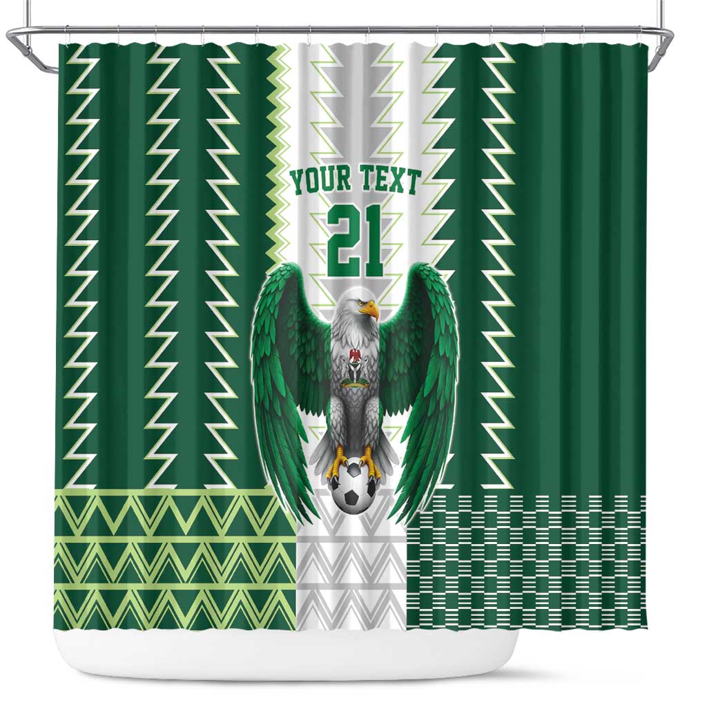 Custom Football African Nigeria Shower Curtain Classic 20-21 Home Jersey - African Pride
