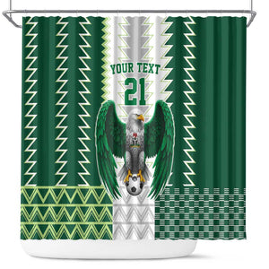 Custom Football African Nigeria Shower Curtain Classic 20-21 Home Jersey - African Pride