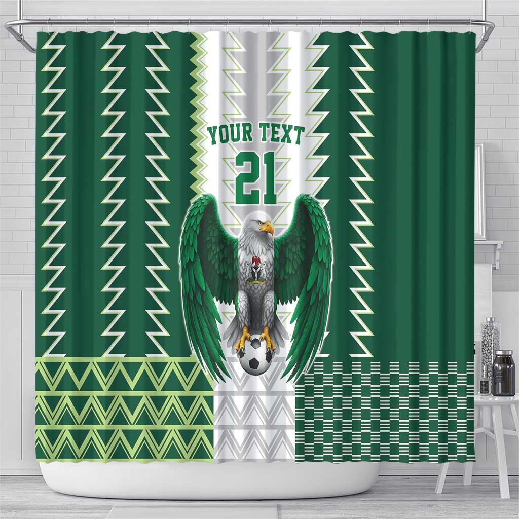 Custom Football African Nigeria Shower Curtain Classic 20-21 Home Jersey - African Pride