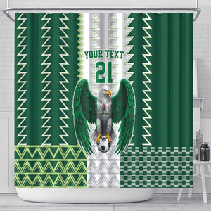 Custom Football African Nigeria Shower Curtain Classic 20-21 Home Jersey - African Pride