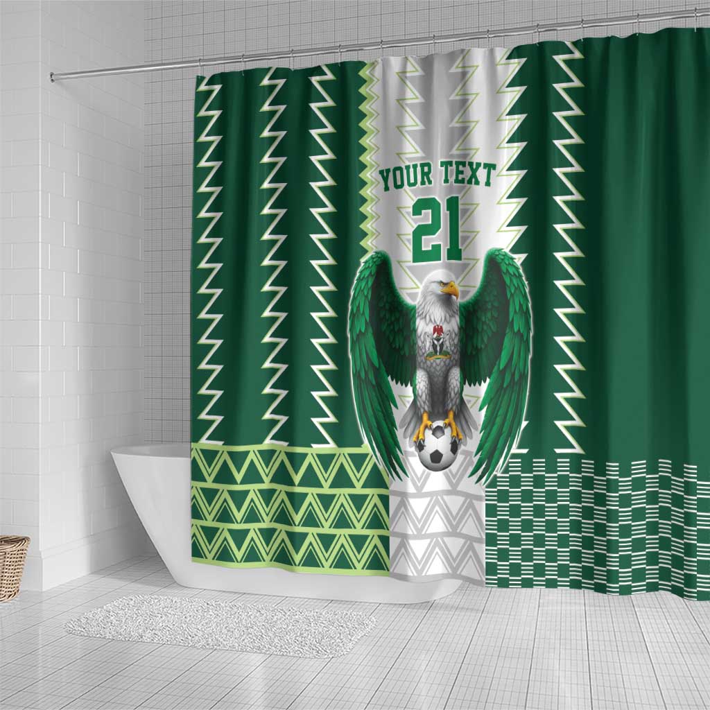 Custom Football African Nigeria Shower Curtain Classic 20-21 Home Jersey - African Pride