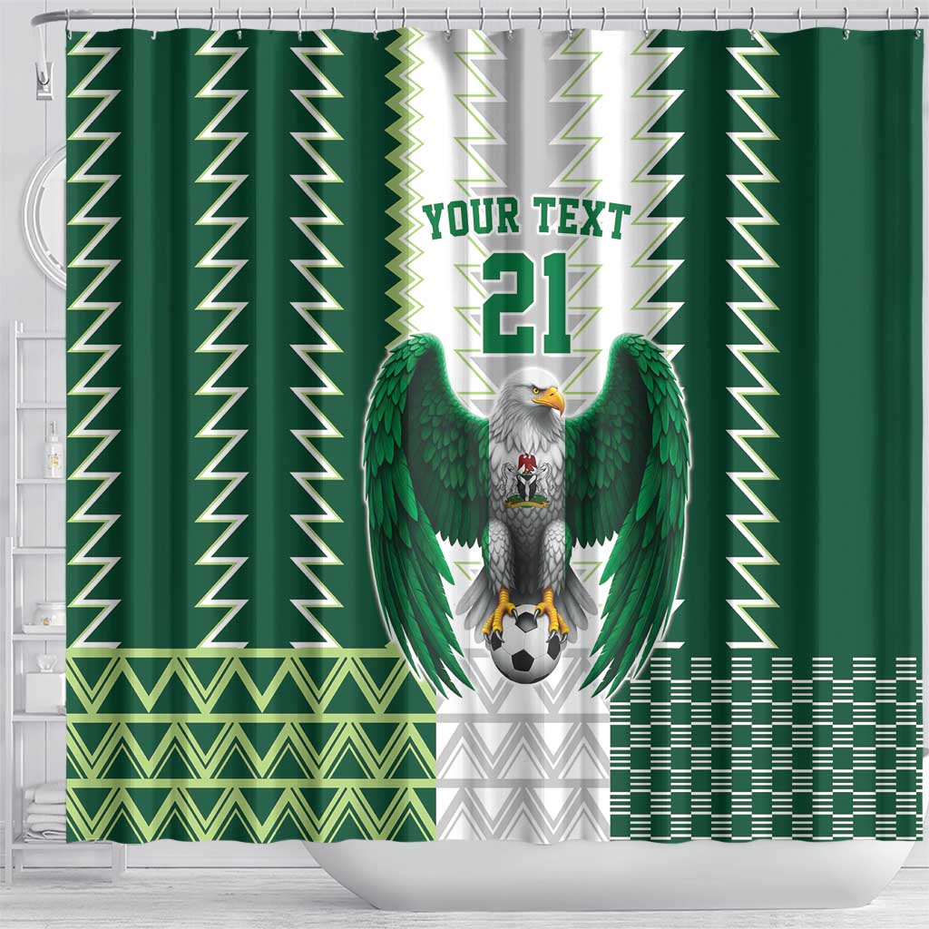 Custom Football African Nigeria Shower Curtain Classic 20-21 Home Jersey - African Pride