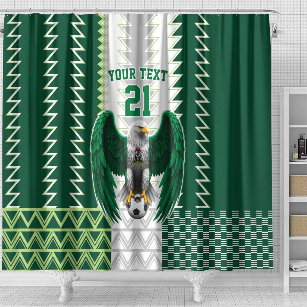 Custom Football African Nigeria Shower Curtain Classic 20-21 Home Jersey - African Pride