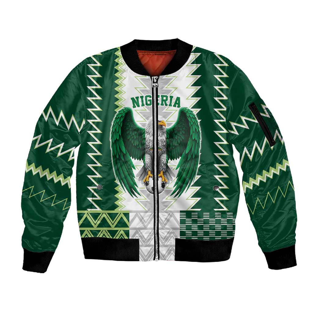 Custom Football African Nigeria Sleeve Zip Bomber Jacket Classic 20-21 Home Jersey - African Pride